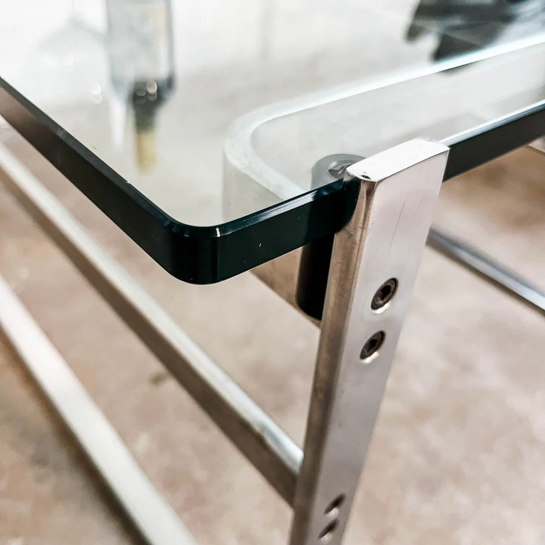 Walter Knoll - Fabricius Side Table - Glas/Mattchrom - Preben Fabricius - guter gebrauchter Zustand - Image 5