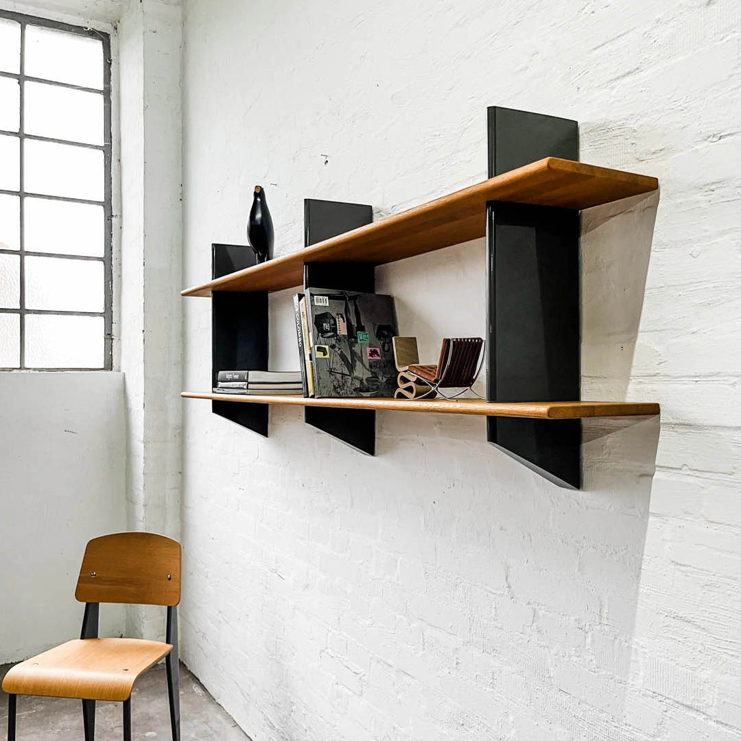 Vitra - Rayonnage Mural Raw Edition - Regal - Eiche/dunkelgrau - Jean Prouvé - gebrauchter TOP Zustand - Image 5