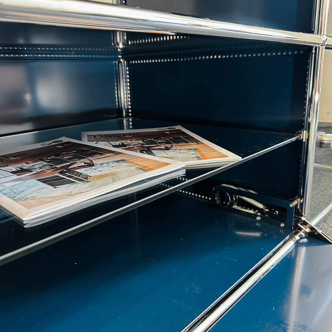 USM Haller - Sideboard/Vitrine - stahlblau - Glas - gebrauchter TOP Zustand - Image 10