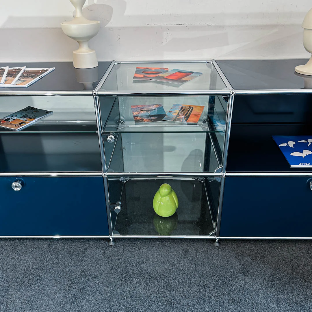 USM Haller - Sideboard/Vitrine - stahlblau - Glas - gebrauchter TOP Zustand - Image 11