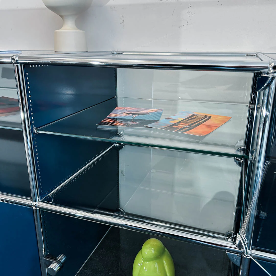 USM Haller - Sideboard/Vitrine - stahlblau - Glas - gebrauchter TOP Zustand - Image 12