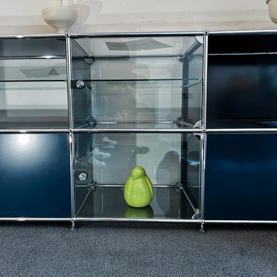 USM Haller - Sideboard/Vitrine - stahlblau - Glas - gebrauchter TOP Zustand - Image 15