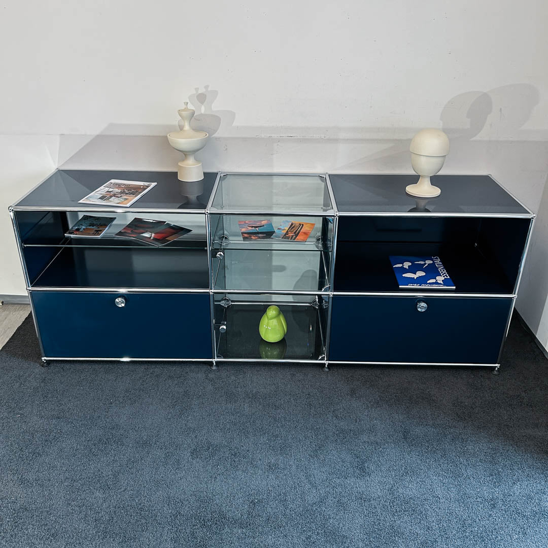 USM Haller - Sideboard/Vitrine - stahlblau - Glas - gebrauchter TOP Zustand - Image 3