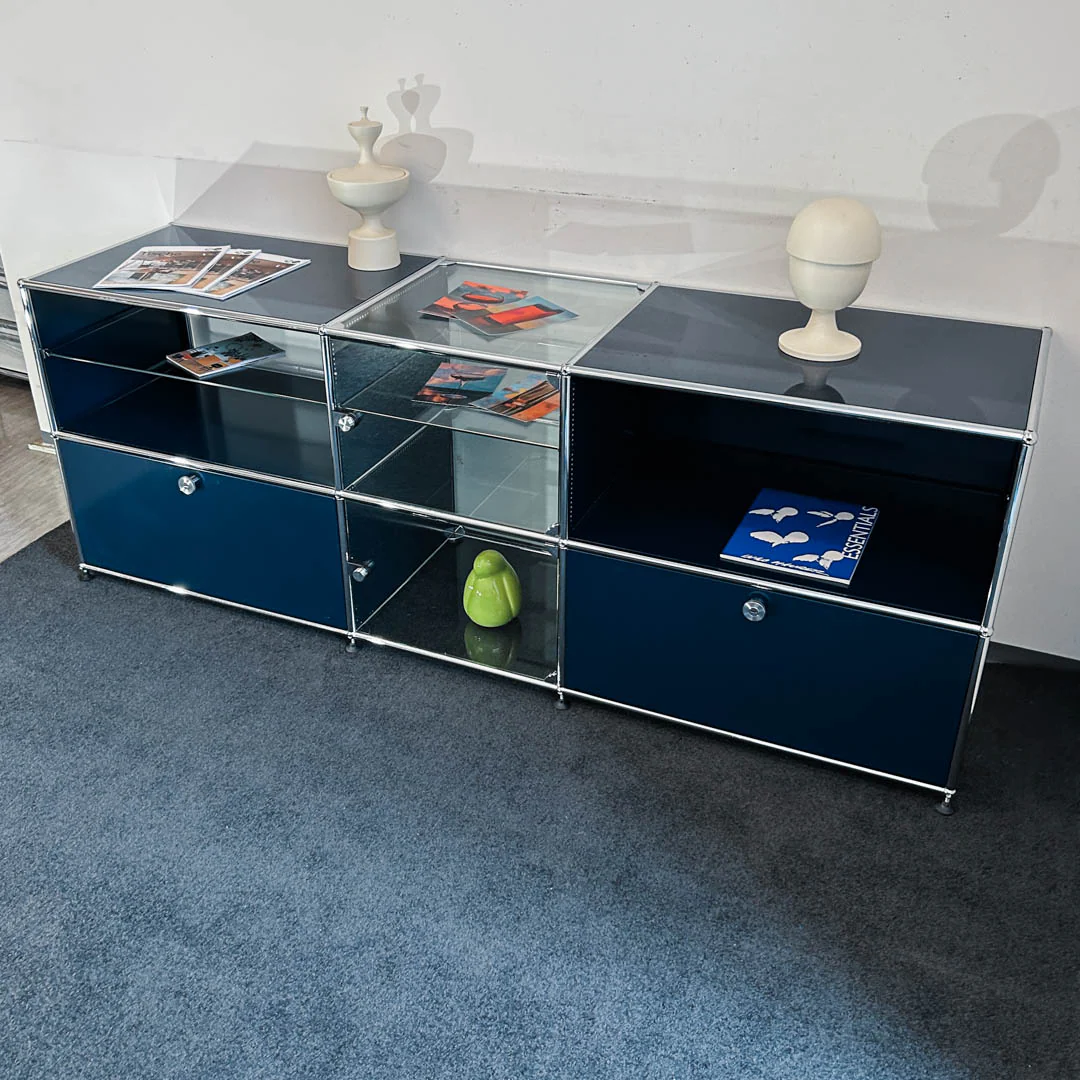 USM Haller - Sideboard/Vitrine - stahlblau - Glas - gebrauchter TOP Zustand - Image 4