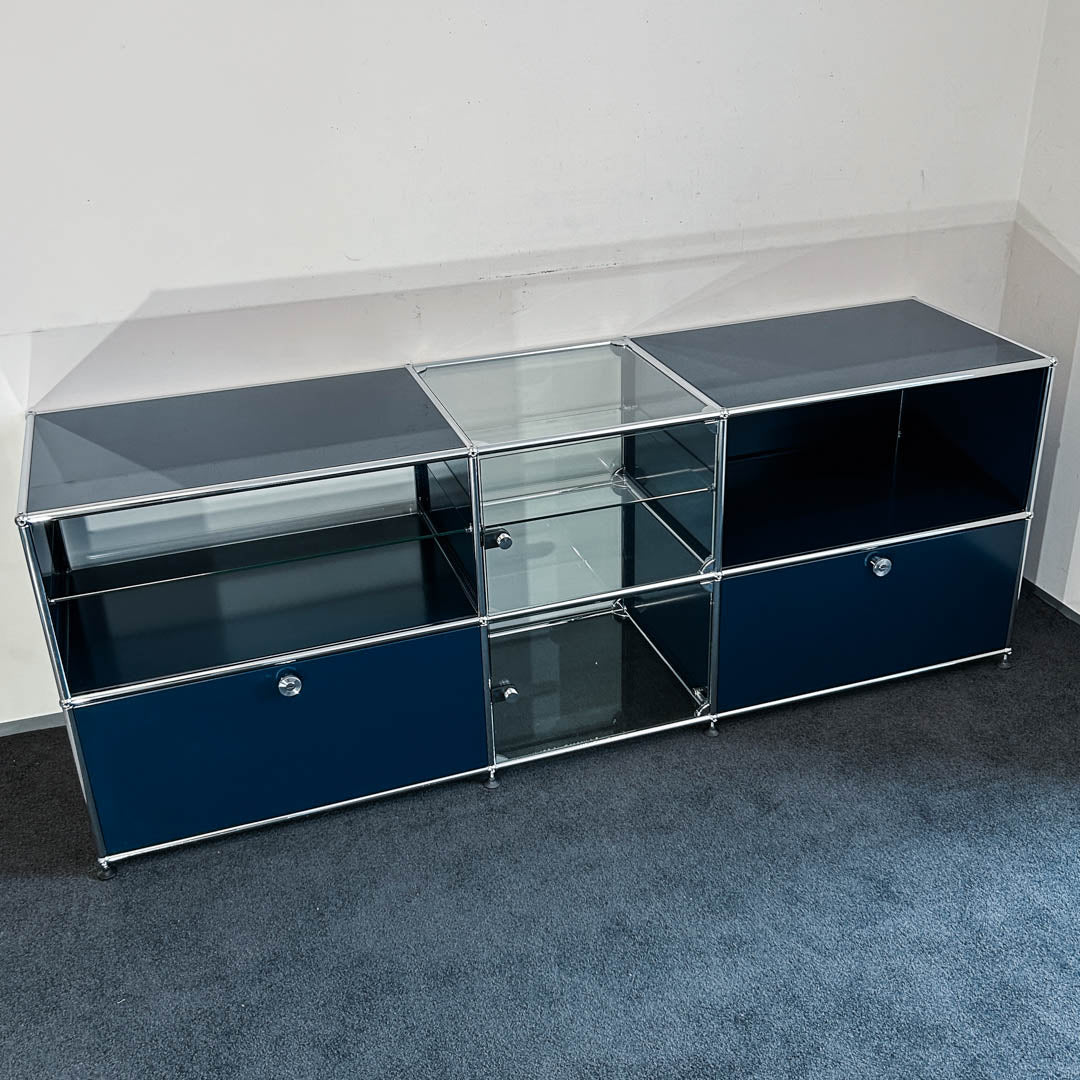 USM Haller - Sideboard/Vitrine - stahlblau - Glas - gebrauchter TOP Zustand - Image 5