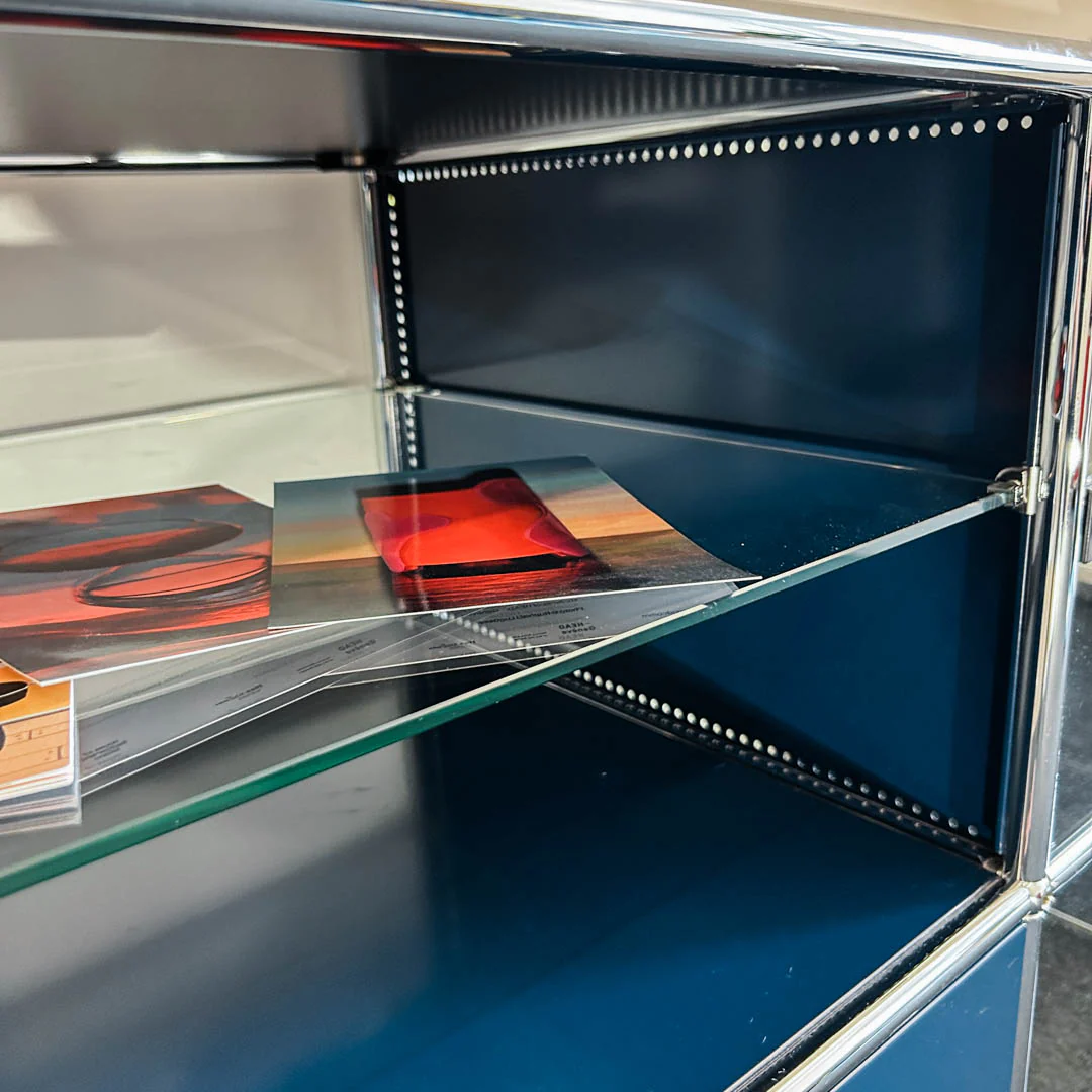 USM Haller - Sideboard/Vitrine - stahlblau - Glas - gebrauchter TOP Zustand - Image 8