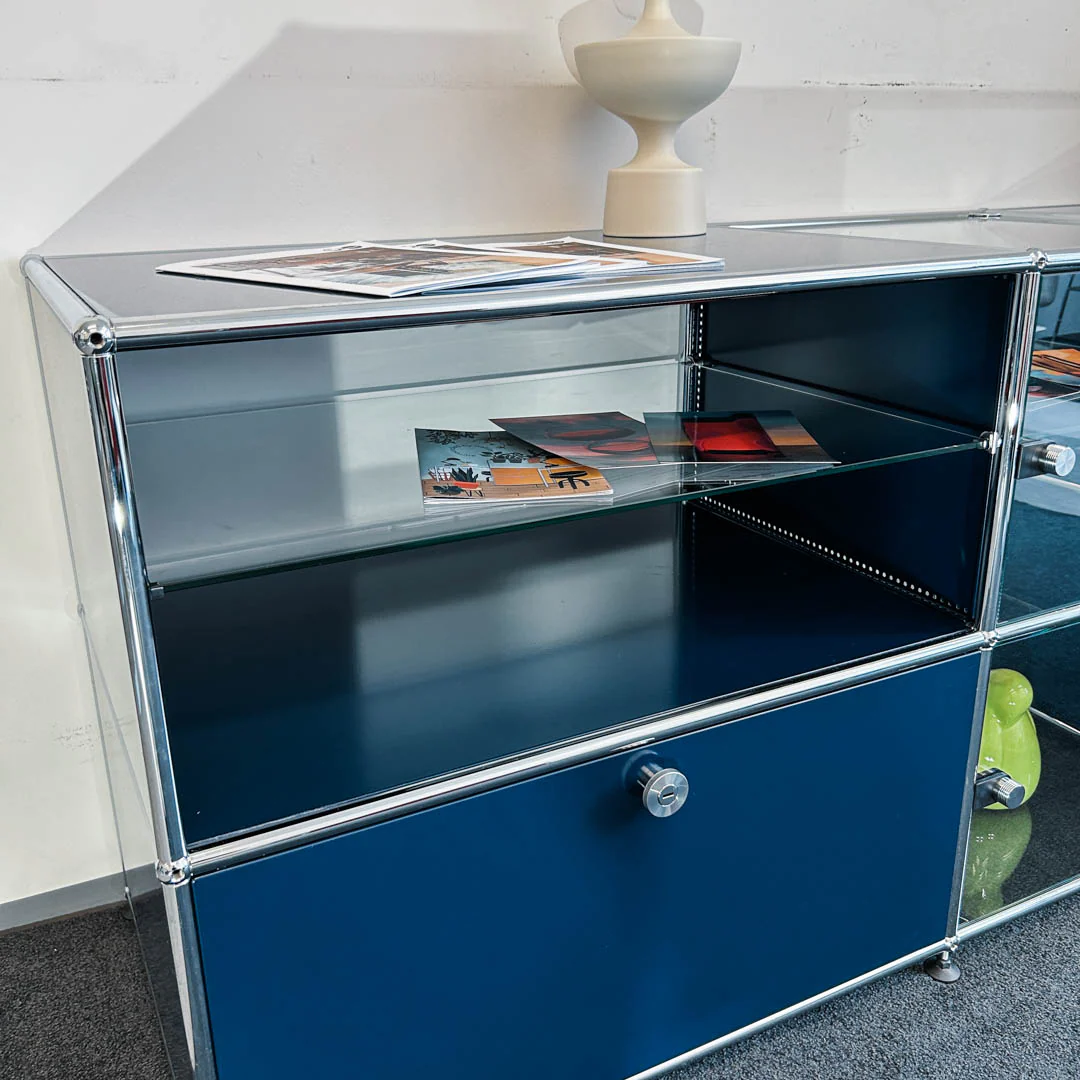 USM Haller - Sideboard/Vitrine - stahlblau - Glas - gebrauchter TOP Zustand - Image 9