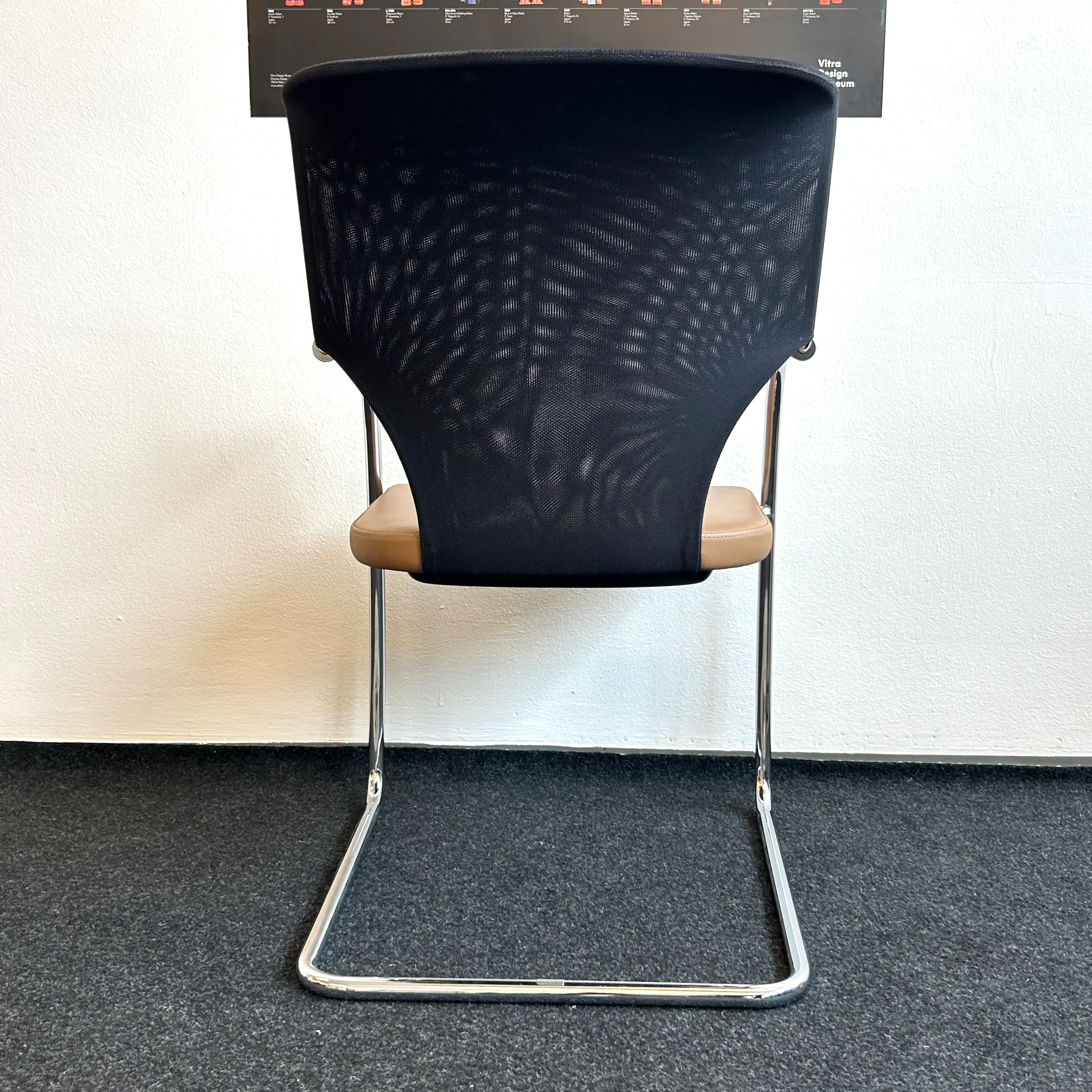 Thonet - Freischwinger - Konferenzstuhl - Leder braun/Netzgewebe - gebrauchter TOP Zustand - Image 8