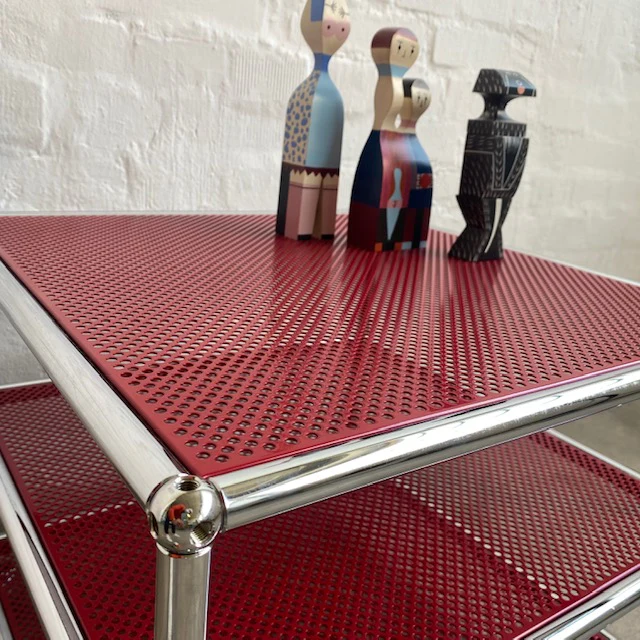 USM Haller - Beistellrollwagen - rot perforiert - gebrauchter TOP Zustand - Image 4