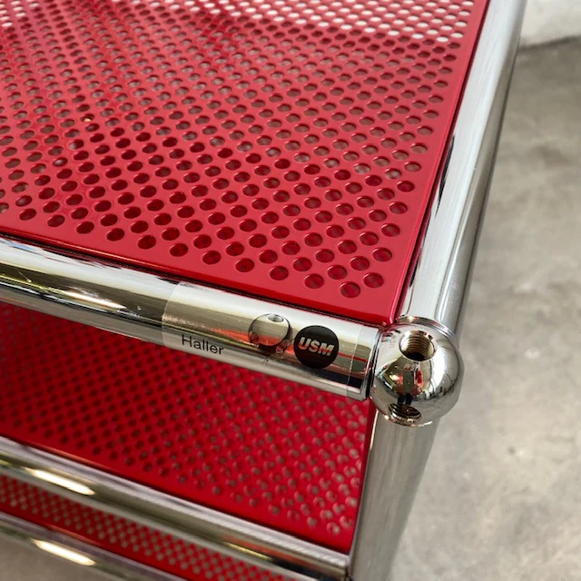 USM Haller - Beistellrollwagen - rot perforiert - gebrauchter TOP Zustand - Image 7