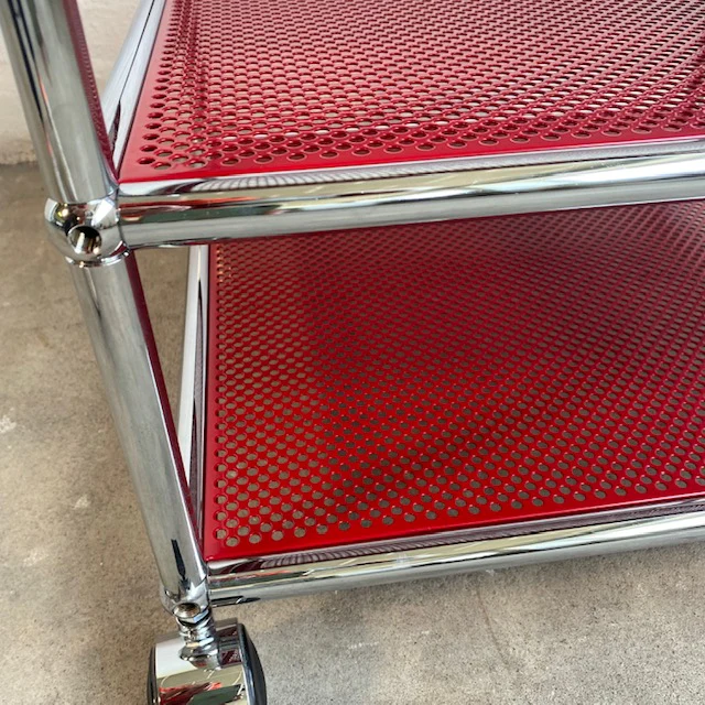 USM Haller - Beistellrollwagen - rot perforiert - gebrauchter TOP Zustand - Image 9