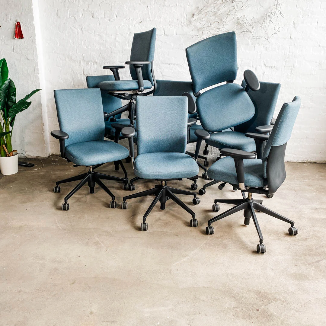 10er Set - Vitra - ID Soft - Bürodrehstuhl - eisblau/schwarz - Antonio Citterio - sehr guter gebrauchter Zustand - Image 3