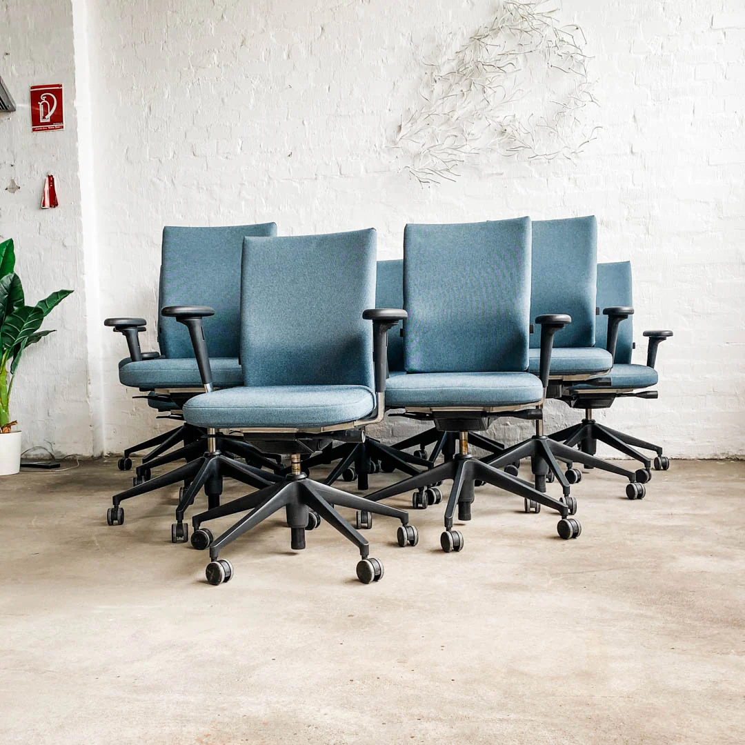 10er Set - Vitra - ID Soft - Bürodrehstuhl - eisblau/schwarz - Antonio Citterio - sehr guter gebrauchter Zustand - Image 5